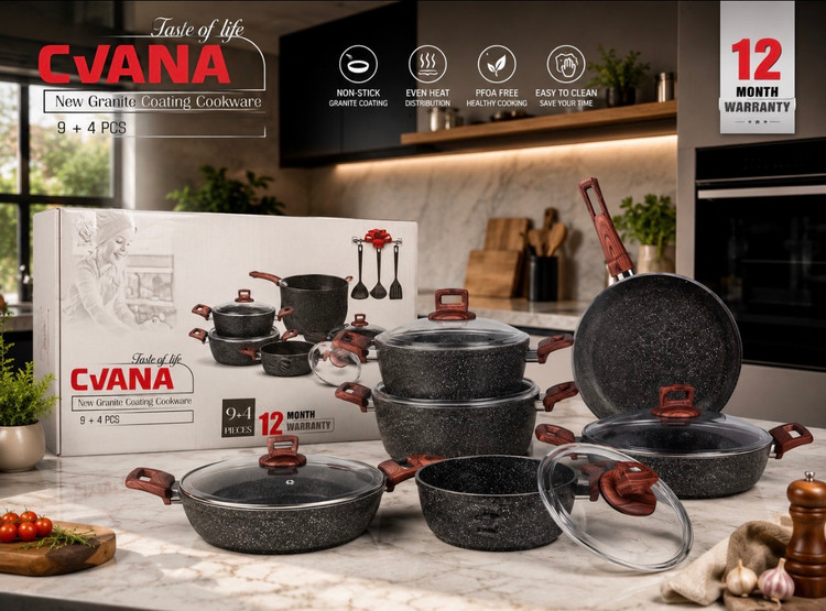 سرویس قابلمه گرانیتی سیوانا CVANA مدل 9+4 پارچه ترکیهای