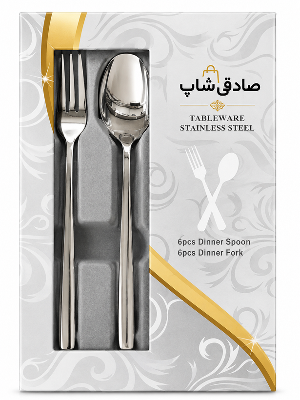 سرویس ۶ نفره قاشق و چنگال هوم لوکس (چین)