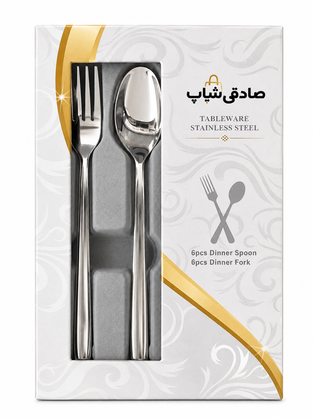 سرویس ۶ نفره قاشق و چنگال هوم لوکس (چین)