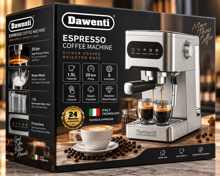 اسپرسوساز خانگی داونتی Dawenti مدل 1.5 لیتری 20 بار